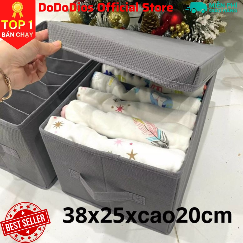 Hộp vải chia 11 ngăn độc quyền dododios lõi dày 2mm rất cứng cáp đựng quần jeal áo thun áo len