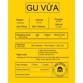 Cà phê Gu Vừa nguyên chất 100% - Nox Coffee