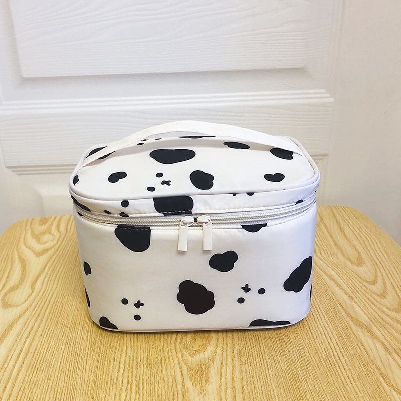 Túi Đựng Mỹ Phẩm Chống Thấm Nước In Họa Tiết Bò Sữa Dễ Thương