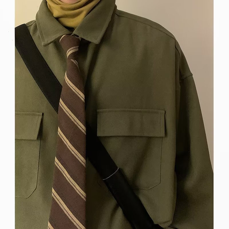 Áo Sơ Mi Phối Túi Thời Trang Vintage Đơn Giản Dành Cho Nam Và Nữ áo sơ mi nam form rộng hàn quốc áo nam đẹp Áo sơ mi chất lượng cao