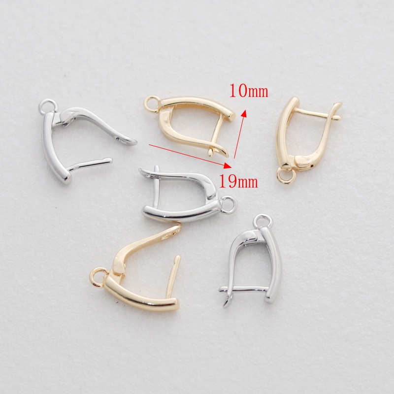 Cặp Bông Tai Mạ Vàng 14k diy Dạng Móc Hình Vuông Nhiều Màu Sắc