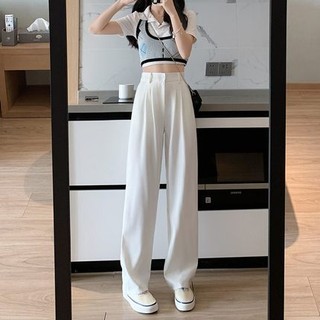Quần âu cạp cao, quần ống rộng, quần công sở nữ vải suông ống rộng cullotes khuy lệch.