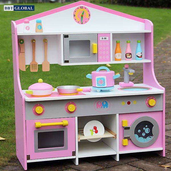 Đồ chơi nấu ăn gỗ cao cấp BBT GLOBAL có đèn và âm thanh MSN22006