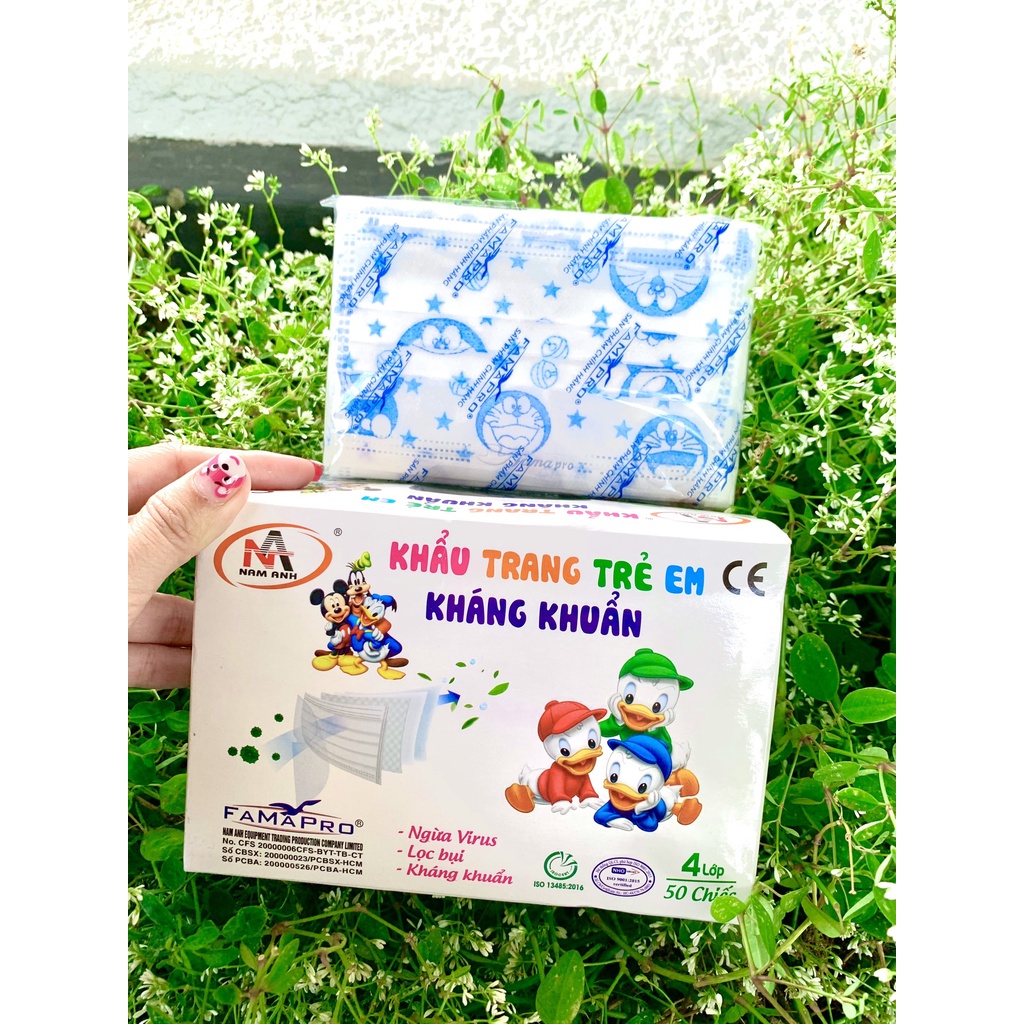 Khẩu trang Famapro Trẻ Em  4 Lớp 50 Cái/ Hộp