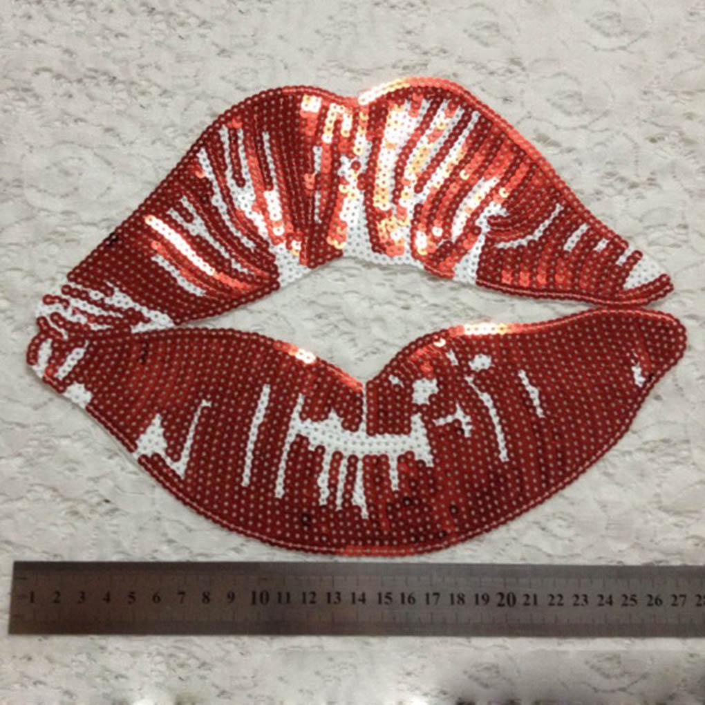 [Buran] Hình Dán Lớn Màu Đỏ Đính Sequin DIY Cho Nữ