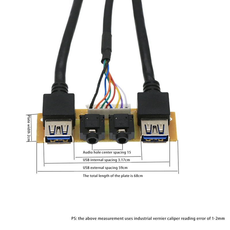 Bảng điều khiển vỏ trước 60cm USB3.0 'USB3.0'HD Cổng giắc cắm âm thanh HD Bảng I 'O Dây bên trong Dây Bezel USB Đường dây mở rộng vỏ tự làm