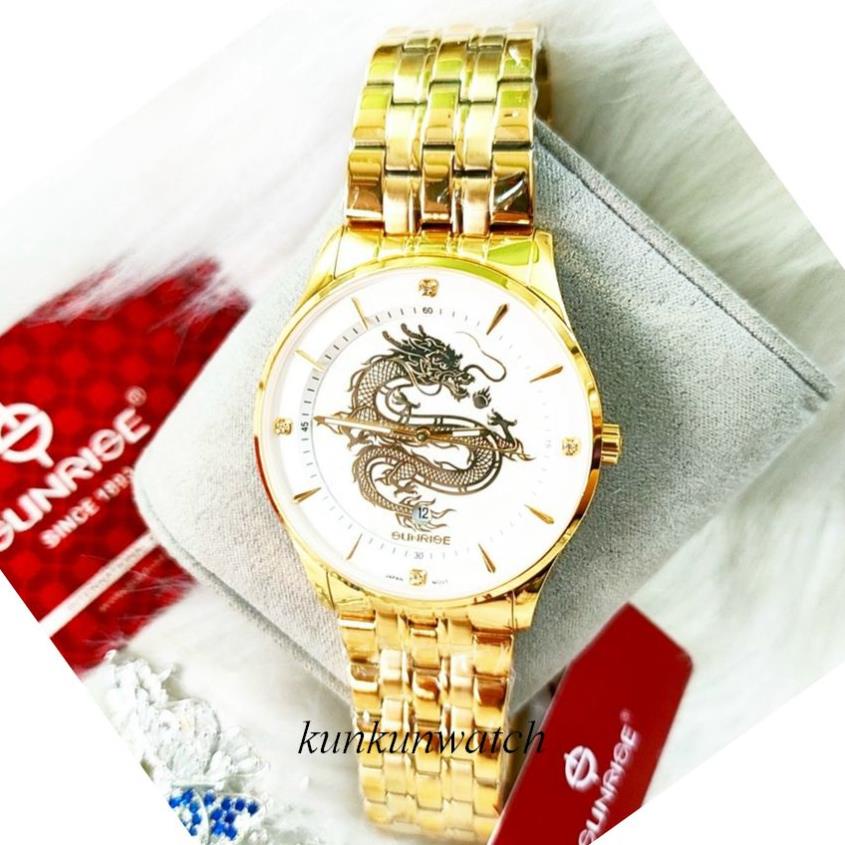 Đồng Hồ Nam SUNRISE 1271SA Hoạ Tiết Rồng  Authentic