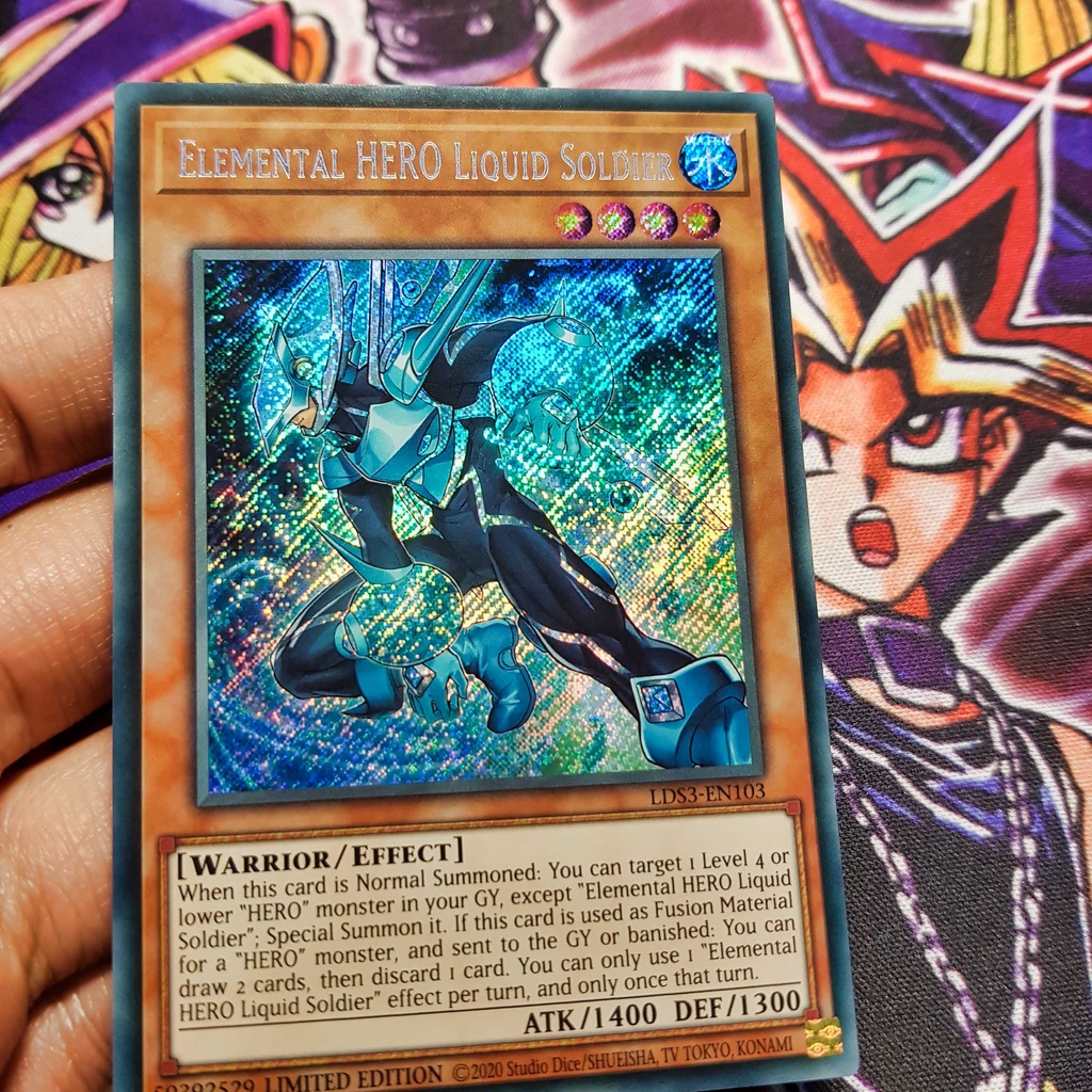 Thẻ bài Yugioh chính hãng | Elemental HERO Liquid Soldier | LDS3 Secret Rare