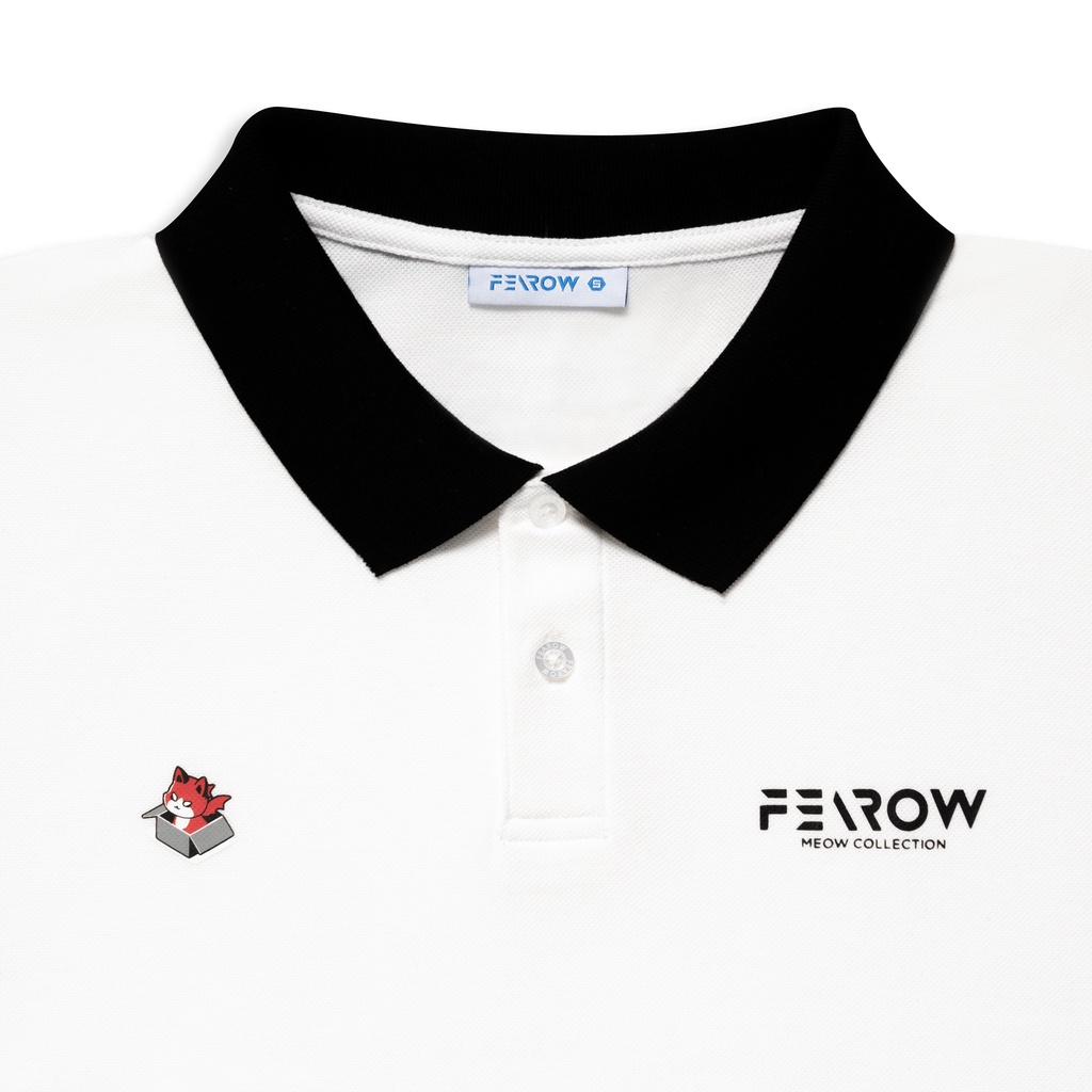 Áo Polo nam nữ local brand unisex Fearow Polo Devil Meow / Màu Trắng - APF7004