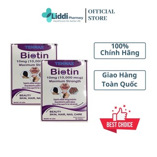 Viên uống đẹp da, móng, tóc Tennax Biotin 10mg