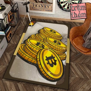 Thảm Trang Trí Biểu Tượng Bitcoin Tiền Ảo Cryptocurrency Decor Góc Học Tập Làm Việc Phòng Ngủ Phòng Khách Văn Phòng