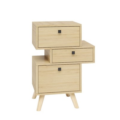 AJUNA, Táp đầu giường 3 ngăn kéo hiện đại DRA_238, 52x35x75cm, Scandi Home
