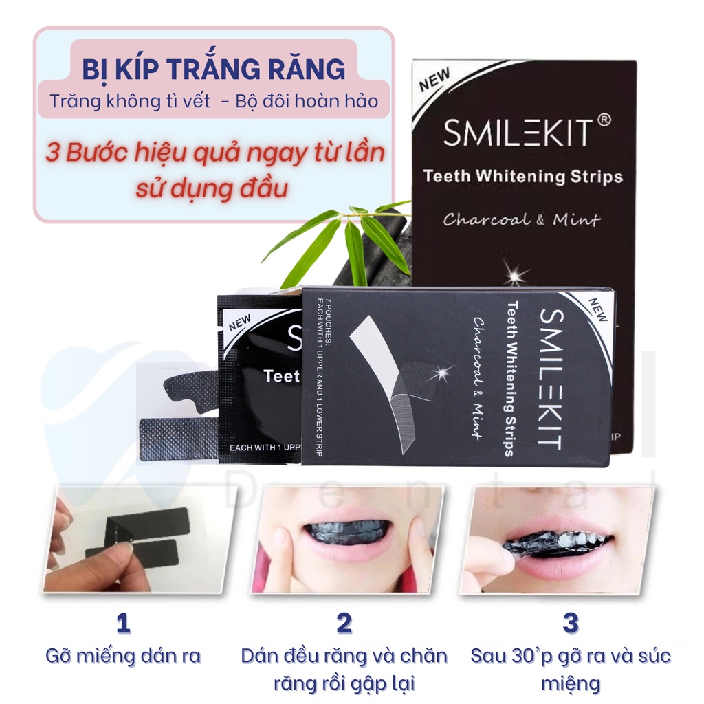 Miếng dán trắng răng 3D WHITE TEETH WHITENING STRIPS
