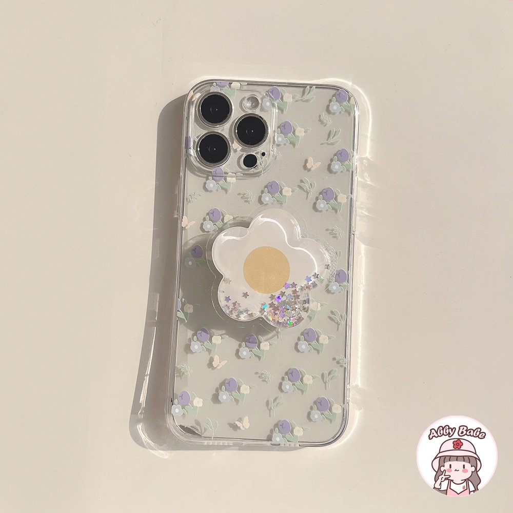 Ốp Điện Thoại TPU Mềm Mỏng Chống Sốc Hình Hoa 3D Có Giá Đỡ Cho IPhone 14 Pro Max 13 12 11 Pro Max