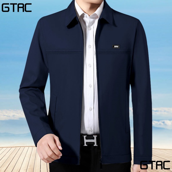 Áo Khoác Mỏng Cổ Bẻ Thời Trang Công Sở Cho Nam Trung Niên