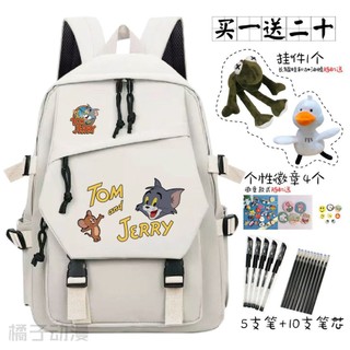 Student schoolbag cat and mouse joint name Tom Jerry card student schoolbag backpack lightweight high school and middle school fashion trend
