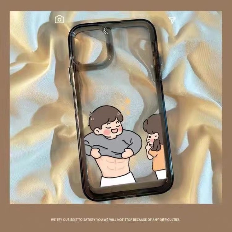 Ốp lưng iphone dành cho các cặp đôi yêu nhau hoạt tiết nam nữ hoạt hình khoe múi khoe mỡ cute , Ốp đôi tình yêu