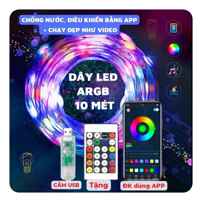 Đèn Fairy Light Energy Green Lighting 16 Triệu Màu DL-291 - Điều Khiển APP Điện Thoại - Dây Led Nháy Đuổi Decor Phòng