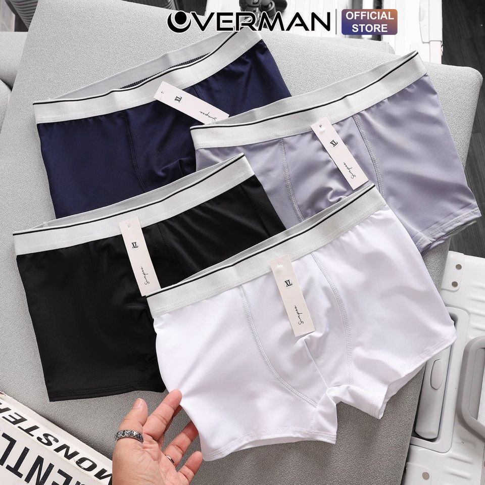 Quần lót nam Boxer đùi trơn xuất Nhật thun lạnh Boxer co giãn 4 chiều SDN01 - Overman