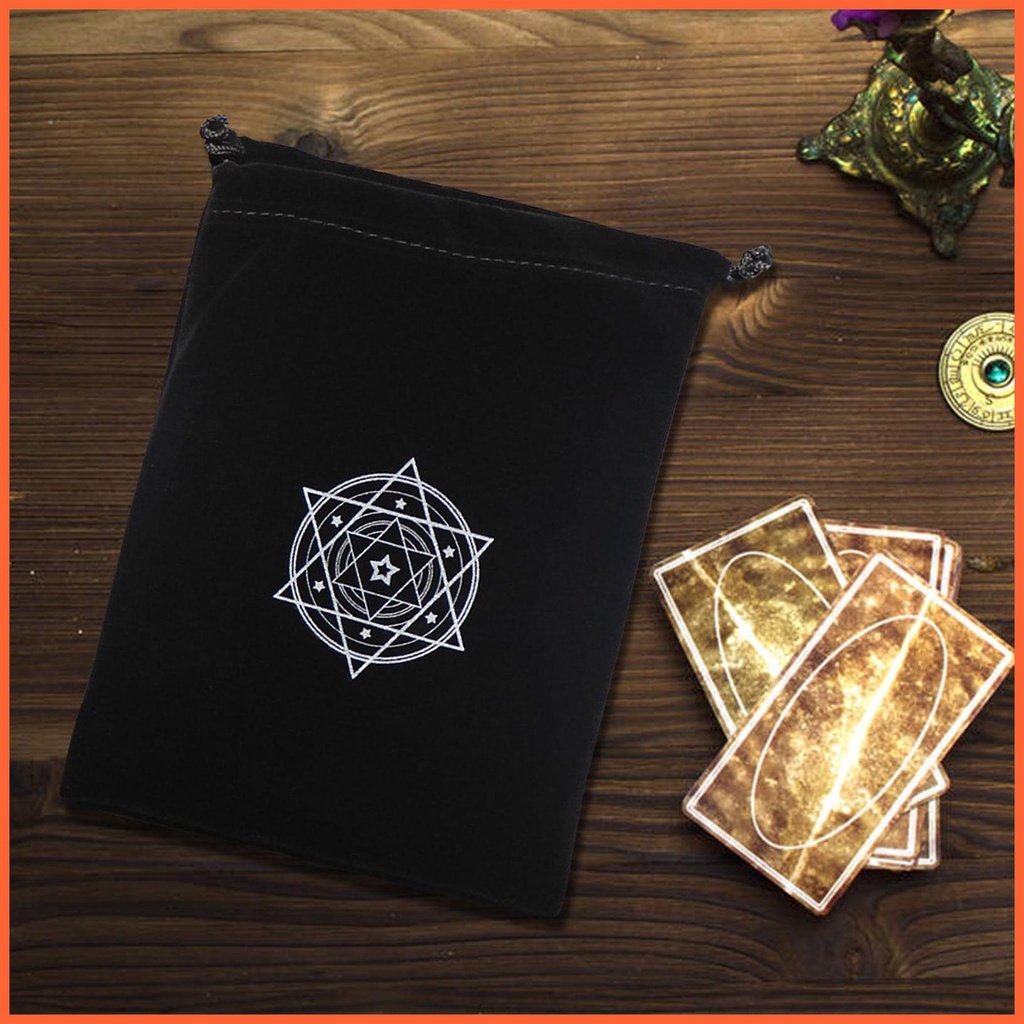 Túi Nhung Đựng Bài Tarot / Bài Tarot Hình Lục Giác Có Dây Rút Tiện Dụng