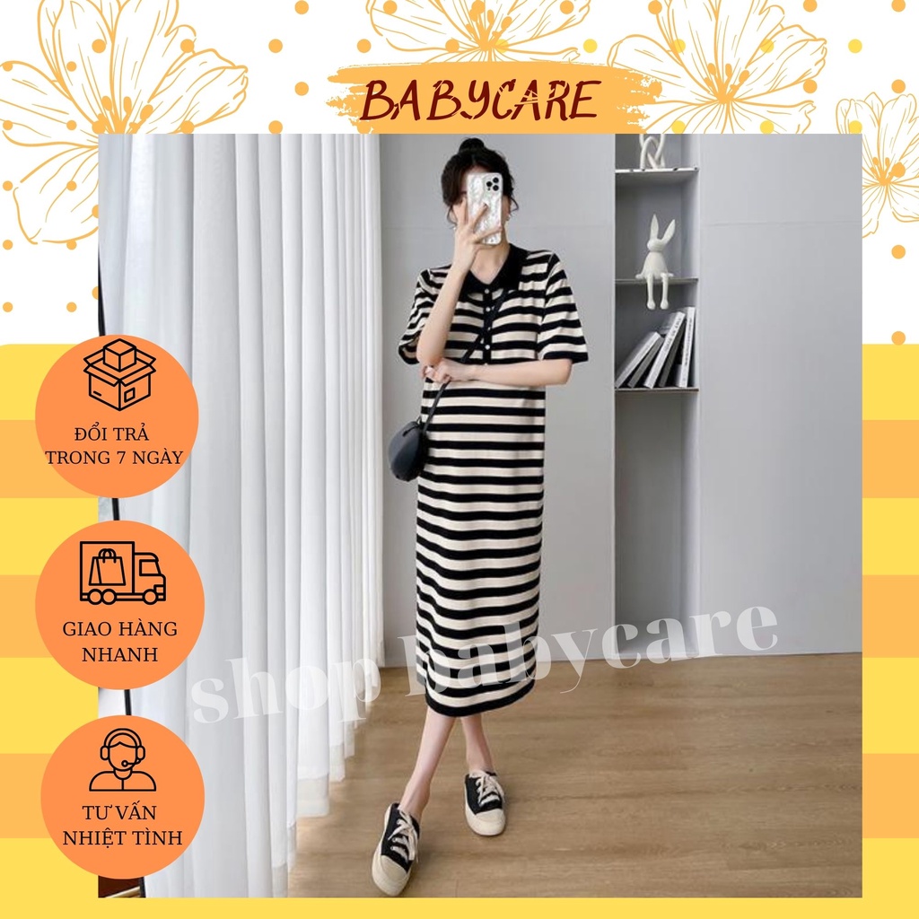 VÁY KẺ SƠ MI DÁNG XUÔNG CHO MẸ BẦU- ĐẦM BẦU XINH GIÁ RẺ CHẤT THUN COTTON MẶC ĐI CHƠI ĐI LÀM