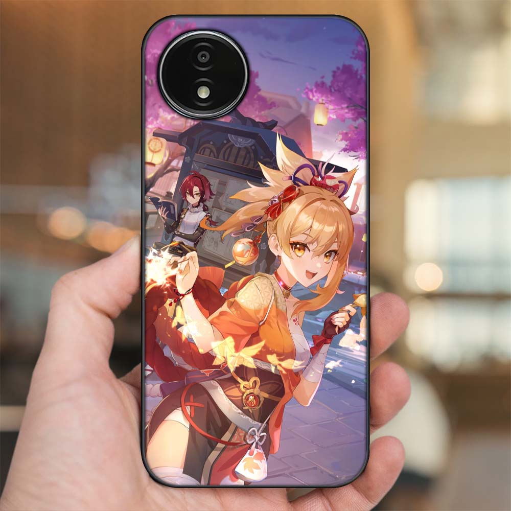 Ốp lưng Vivo Y02 viền đen in hình Yoimiya Genshin Impact