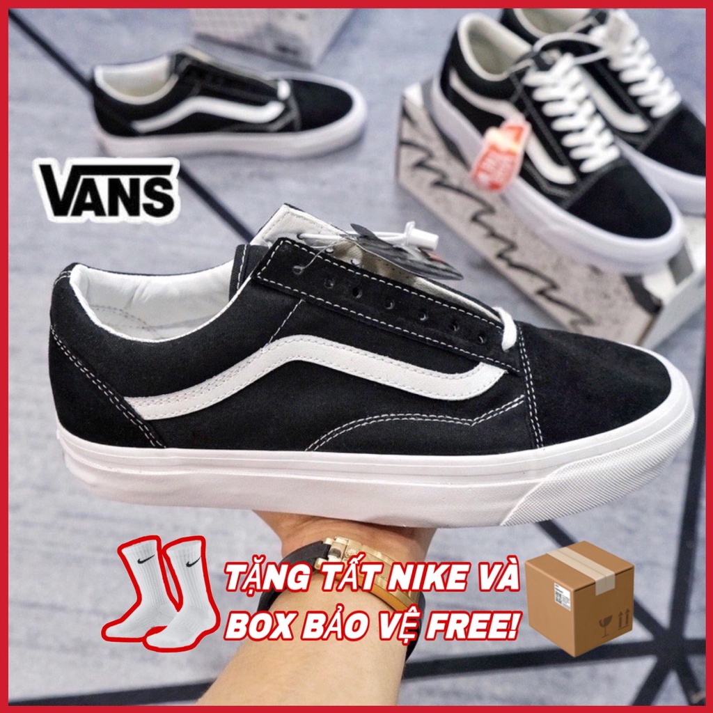 Giày Vans Vault Old Skool Bản Cao Cấp, Giày Vans Đen Vạch Trắng, Vans Vault Nam Nữ Basic Full Box Bill