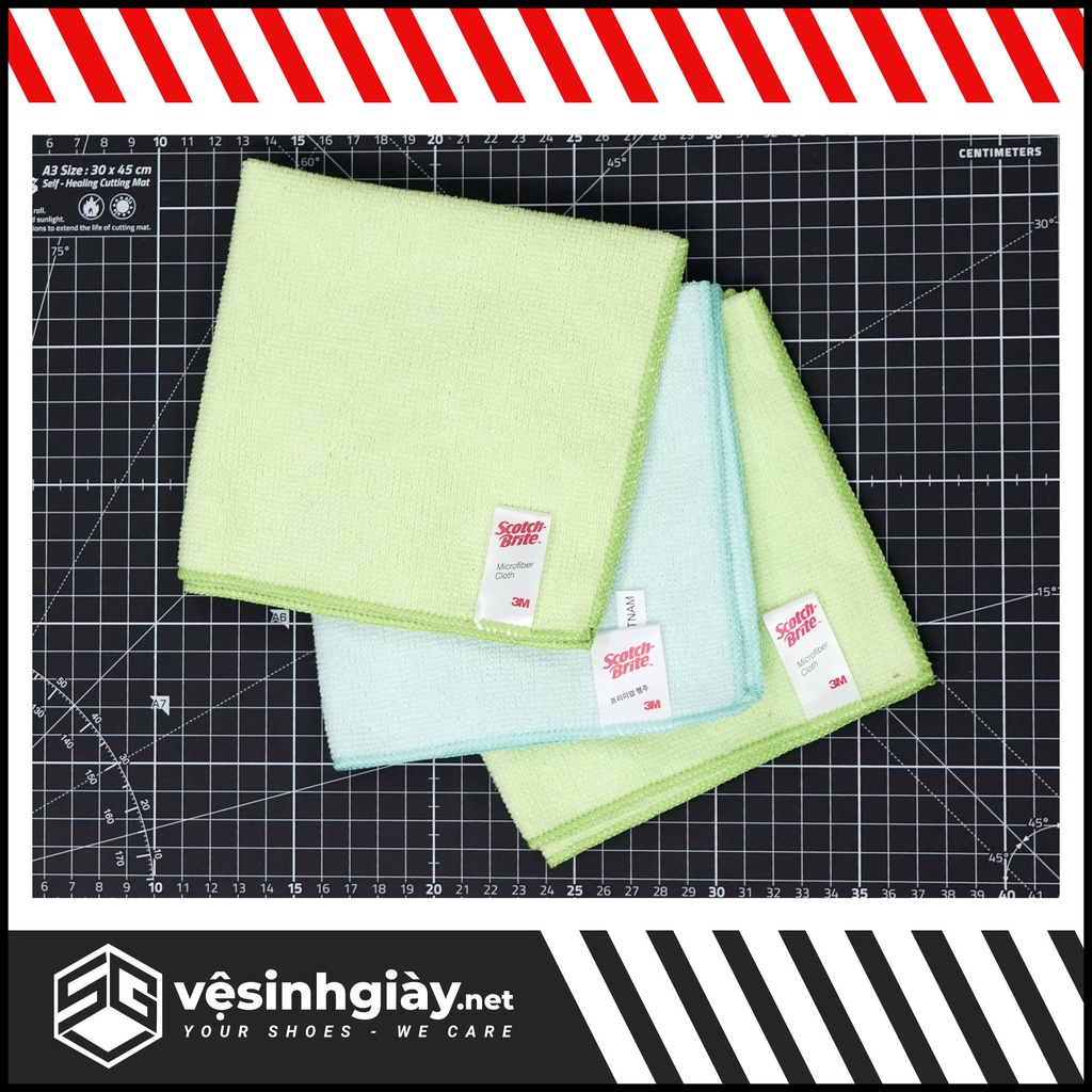 Khăn lau Microfiber 3M siêu thấm chuyên dụng cho giày da, vải, sneaker