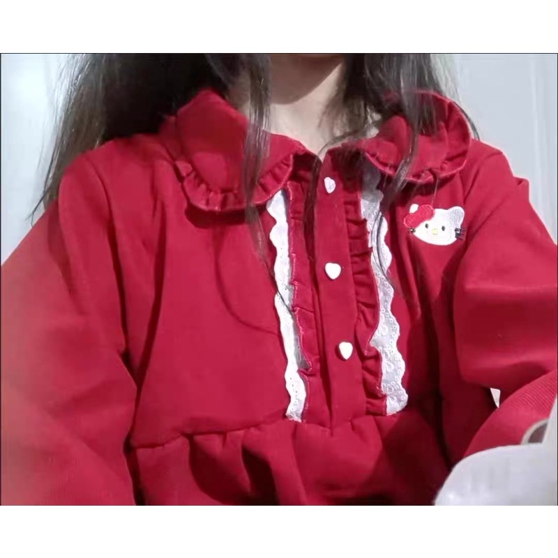 Váy/ Đầm Lolita OP Đỏ Ren  - Kèm ảnh thật, váy đầm công chúa,dự tiệc, tiểu thư, nàng thơ, sang chảnh