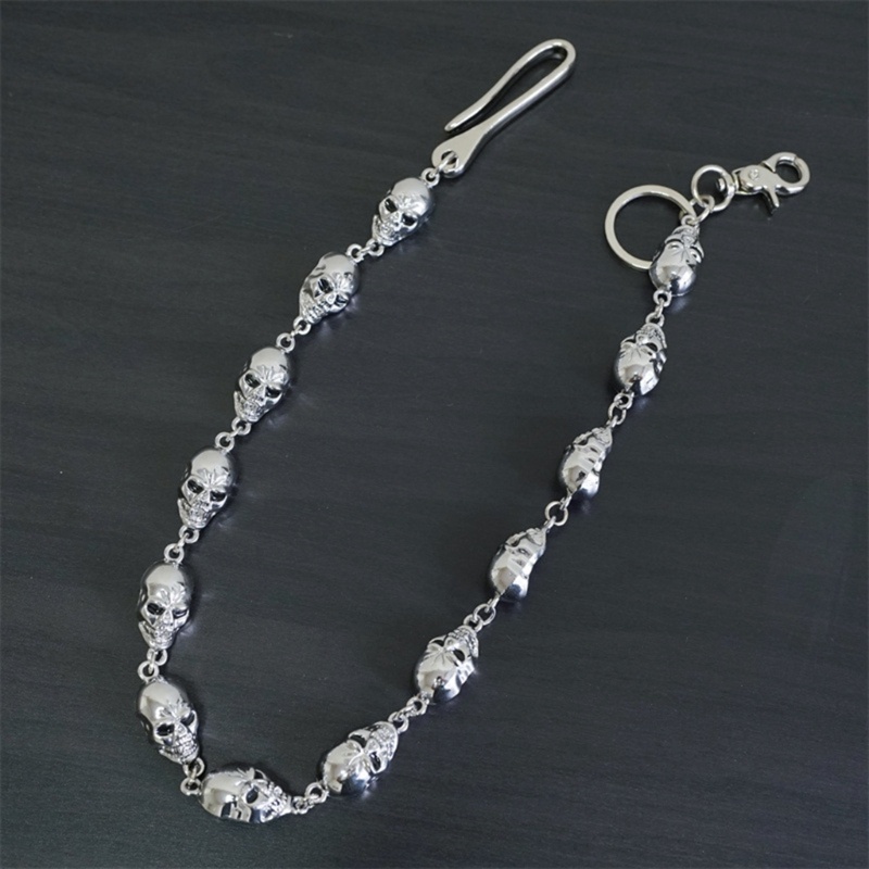 Dây Xích Hình Đầu Lâu Phong Cách Hip Hop Gothic Gắn Ví / Quần Jean