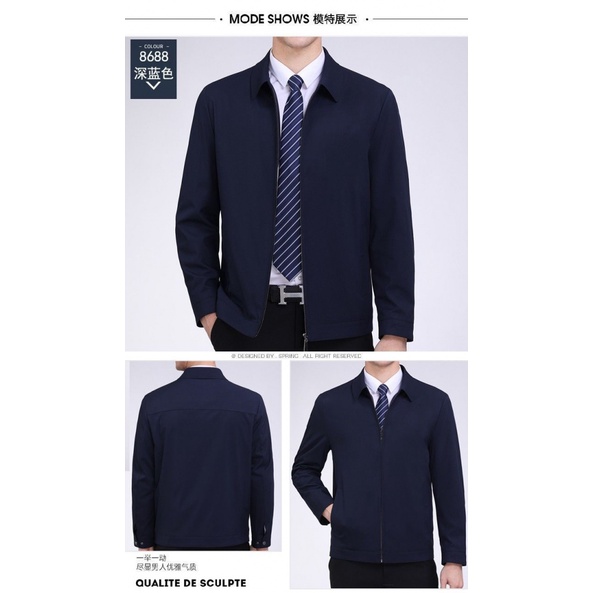 Áo Khoác Cao Cấp Phong Cách Phương Tây Thời Trang Xuân Thu Mới Cho Nam Trung Niên