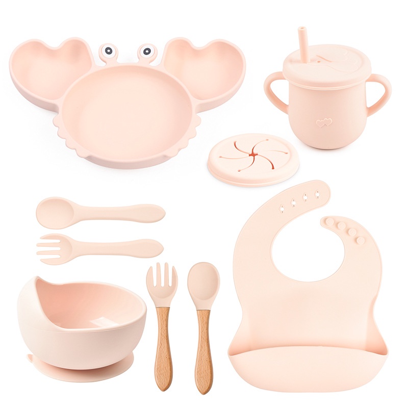 Bộ 8 Dụng Cụ Ăn Bằng silicone Cho Bé