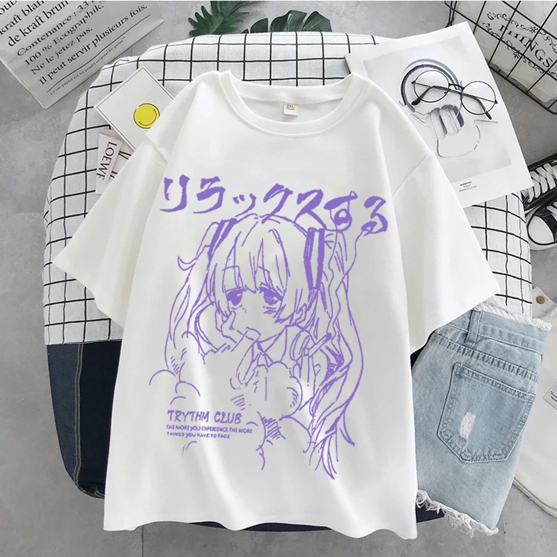 4 Mẫu Áo thun Hoạt Hình Anime Girl Phong Cách Gothic Harajuku Nhật Bản thời trang cá tính anime chibi giá rẻ
