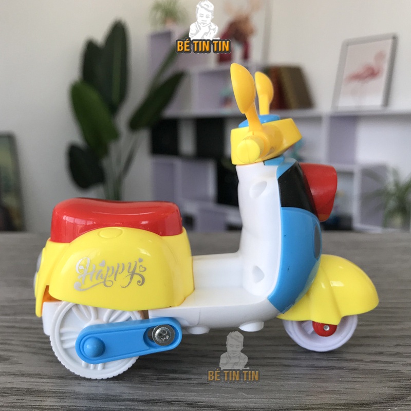 Xe máy đồ chơi, xe đồ chơi Vespa có dây cót cho bé