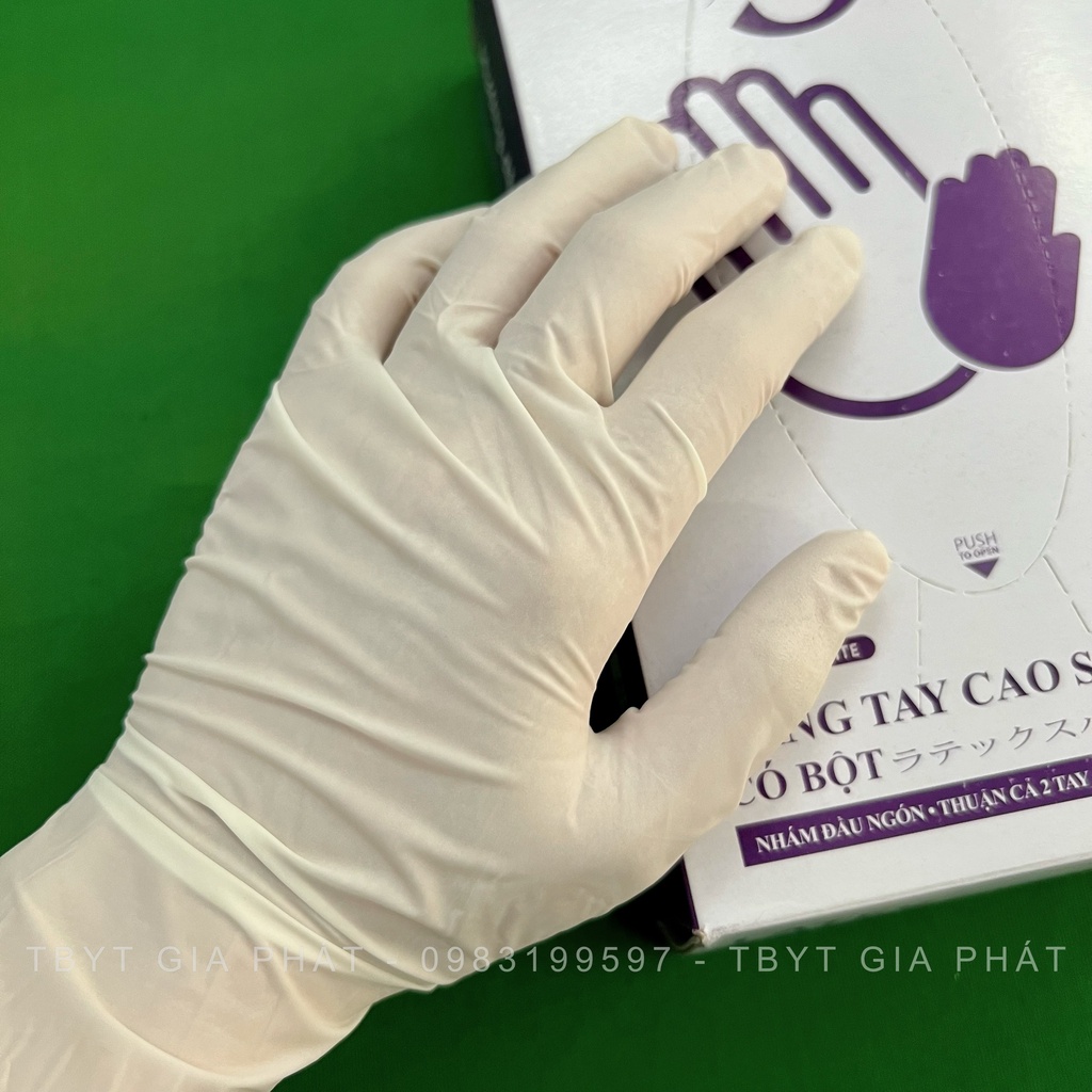 GĂNG TAY CAO SU Y TẾ CÓ BỘT