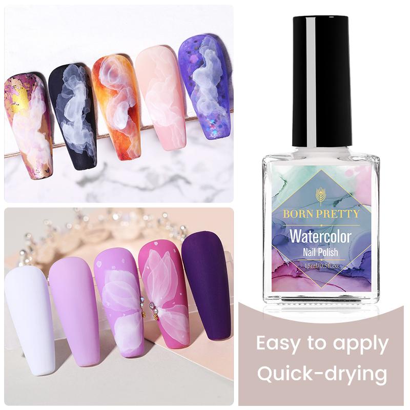 Gel sơn móng tay BORN PRETTY tạo hiệu ứng hoa anh đào khô tự nhiên thời trang 15ml