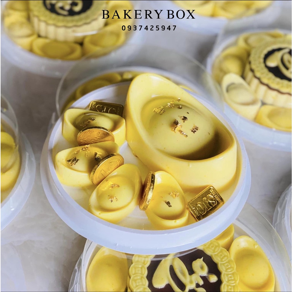 Hộp H25 Bằng Đế Trắng Đựng Bánh Thỏi Vàng, Crepe Sầu Riêng, Bánh Đào Tiên (Set 100 Hộp)