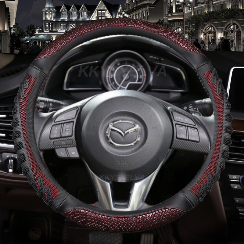 Vỏ Bọc Vô Lăng 38cm Bằng Sợi Carbon Cho Mazda 2 3 Axela 2013-2016 Mazda 6 Atenza 2014-2017 CX5 2017 2018