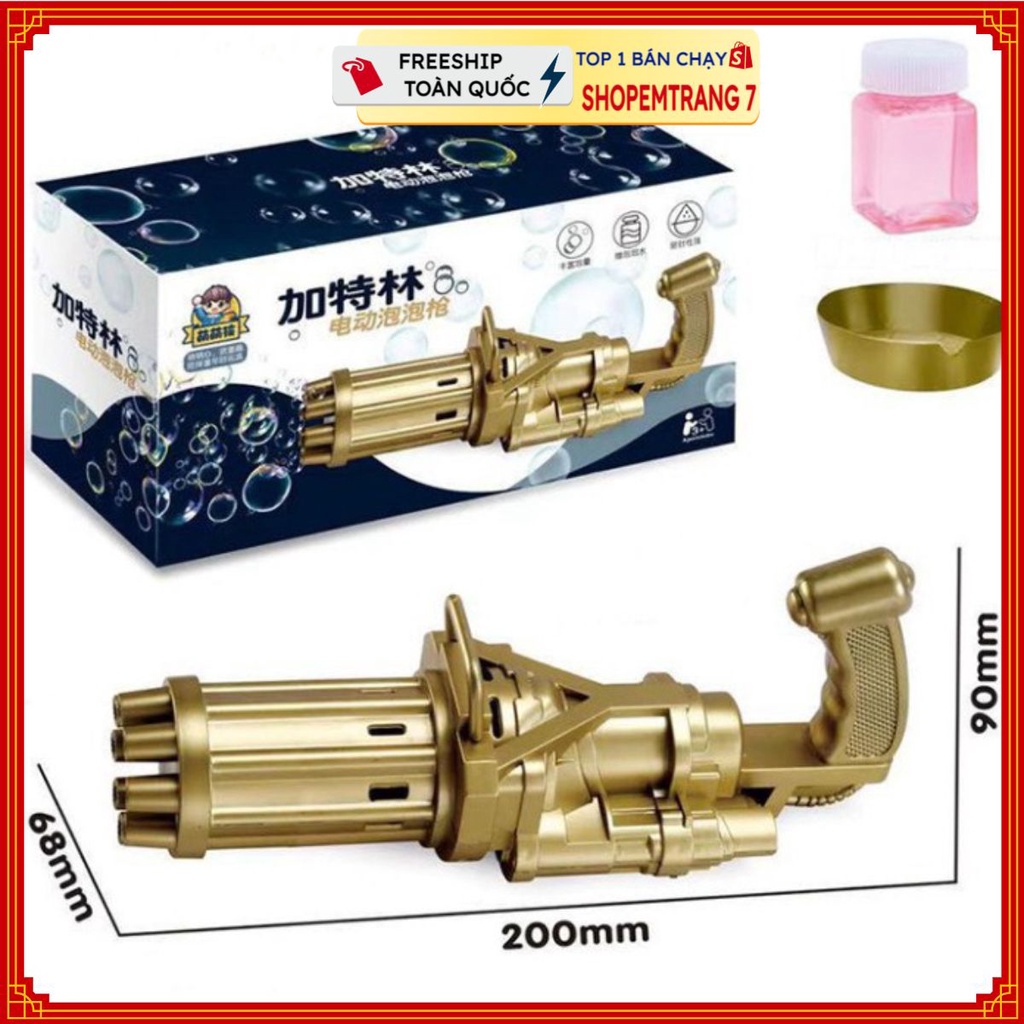 Súng Bắn Bong Bóng 8 Nòng Siêu Mạnh