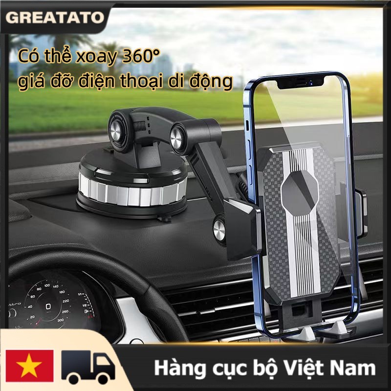 Giá đỡ điện thoại trên ô tô kẹp gắn cửa khe gió điều hoà xoay 360 độ vân cacbon tinh tế nhỏ gọn tiện lợi cho xe greatato