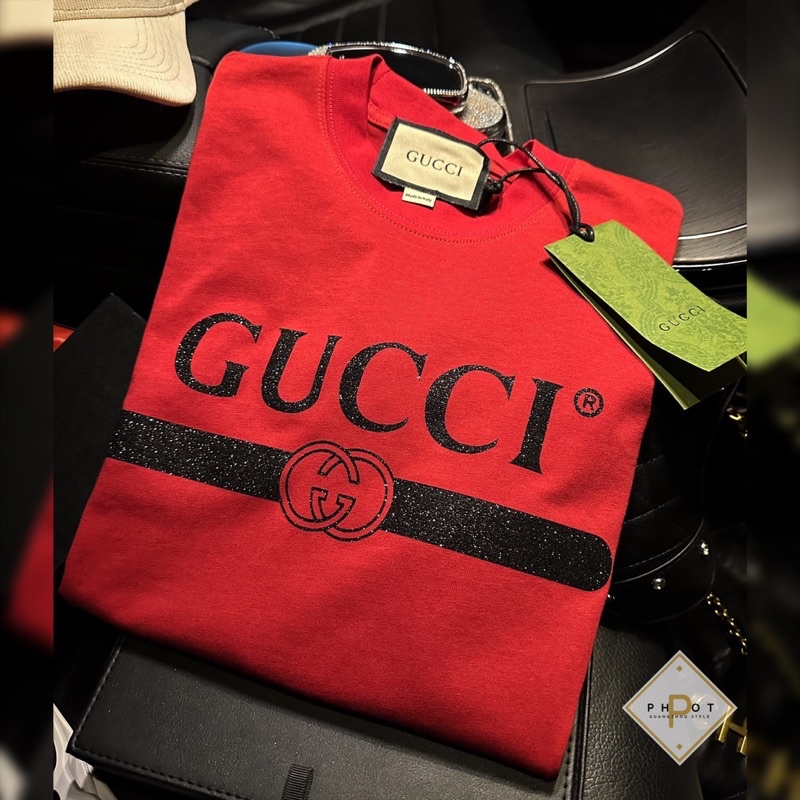 Áo phông chữ nhũ bling bling hàng QCL1