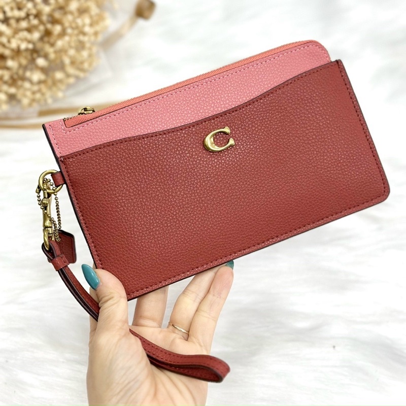 📛RẺ VÔ ĐỊCH📛VÍ COAH L ZIP WRISTLET NỮ MỎNG SIÊU XINH