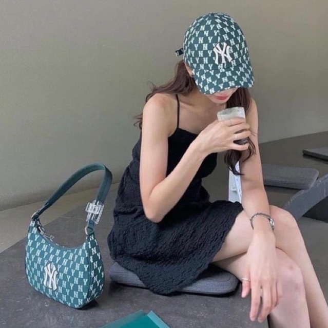 -tqxk- -CHUẨN HÃNG- TÚI ĐEO VAI KẸP NÁCH MLB MONOGRAM HOBO FULL TAG tqxk TQXK