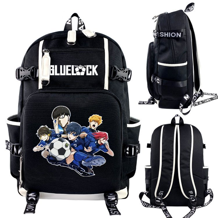 Balo 2 Vạch Kẻ Trắng in hình BLUE LOCK anime chibi cặp sách đi học thời trang không kèm sạc