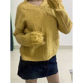 [2HAND] Áo len thừng cổ V