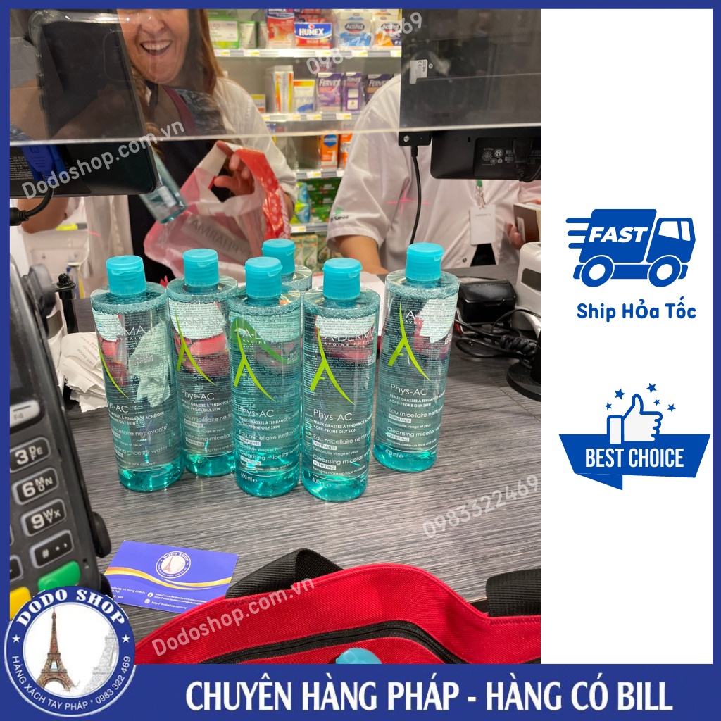 Nước tẩy trang A-derma phys-ac giúp da sạch sâu phù hợp với cả da nhạy cảm, da mụn, da yếu_Dodoshop.com.vn