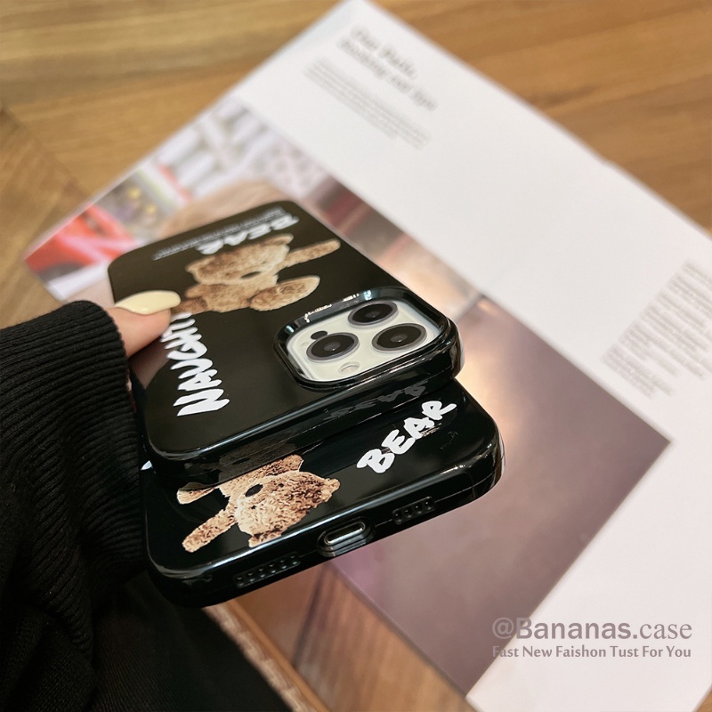 Ốp Điện Thoại Silicon Mềm Họa Tiết Chú Gấu Dễ Thương Cho iPhone 14 13 12 11 Pro Max X Xr Xs Max SE2020 7 8 Plus