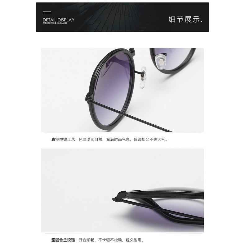 Kính Mát Gọng Kim Loại Tròn Chống Tia UV400 Thời Trang Mới Năm 2023 Cho Nam Và Nữ