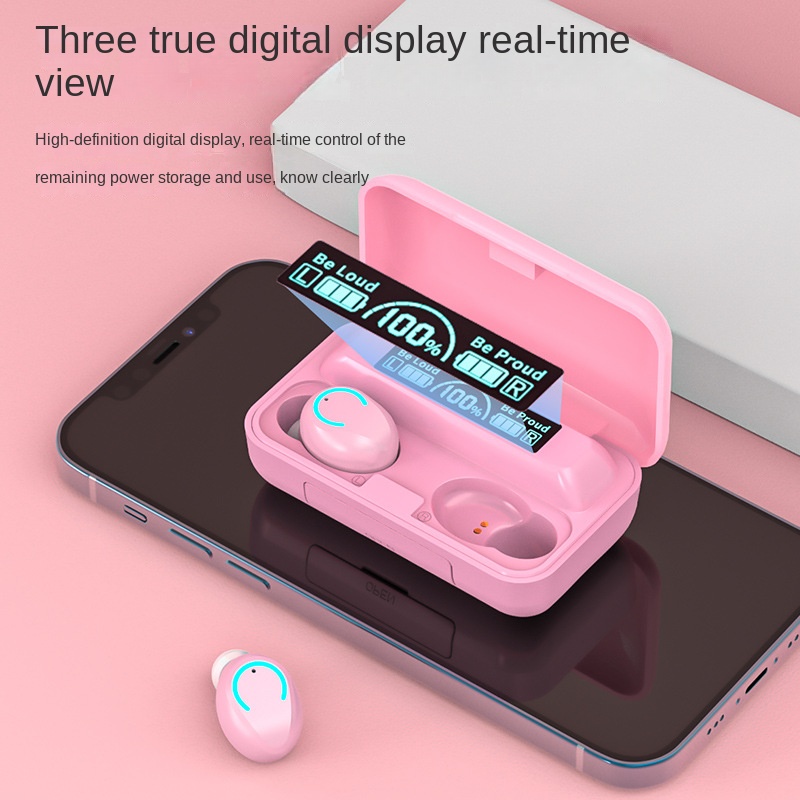 Tai Nghe Bluetooth Không Dây F9 TWS 5.0 Chống Thấm Nước IPX5 Tích Hợp Sạc Dự Phòng 2500mAh