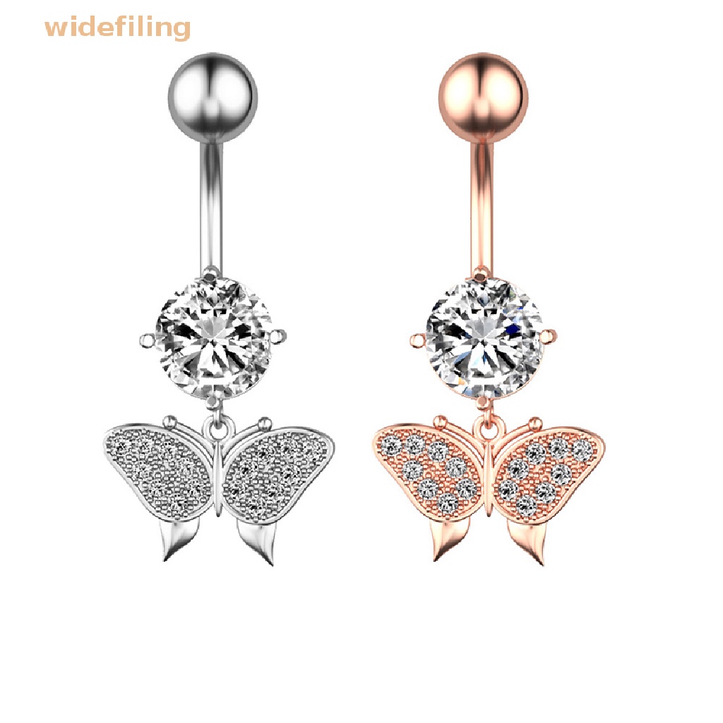 Khuyên RốN HìNh BướM ĐíNh Đá BằNg ThéP Không Gỉ